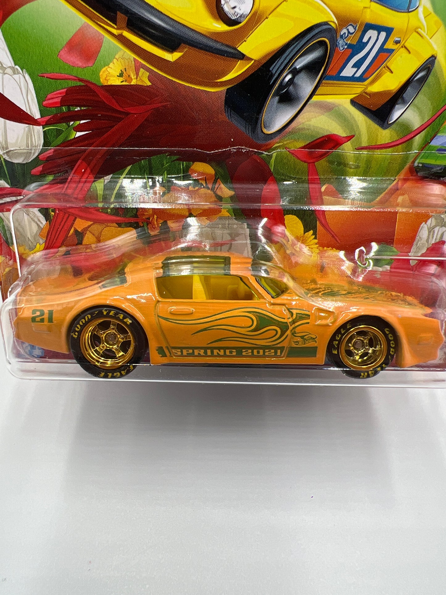 Hot Wheels 77 Pontiac Firebird T/A Orange Wheel Swap Custom On Card W/Protector