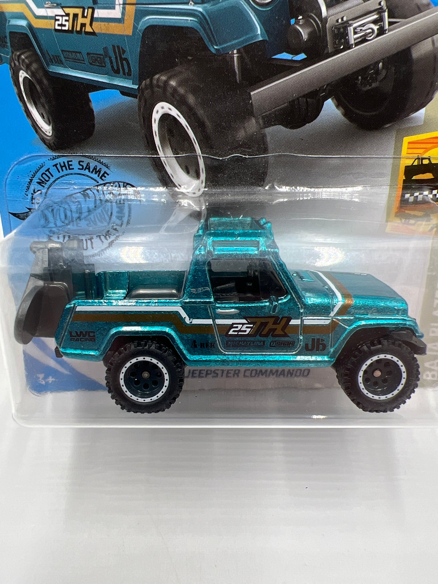 2020 Hot Wheels Super Treasure Hunt #71 67 Jeepster Commando Blue W/Protector Bad Card