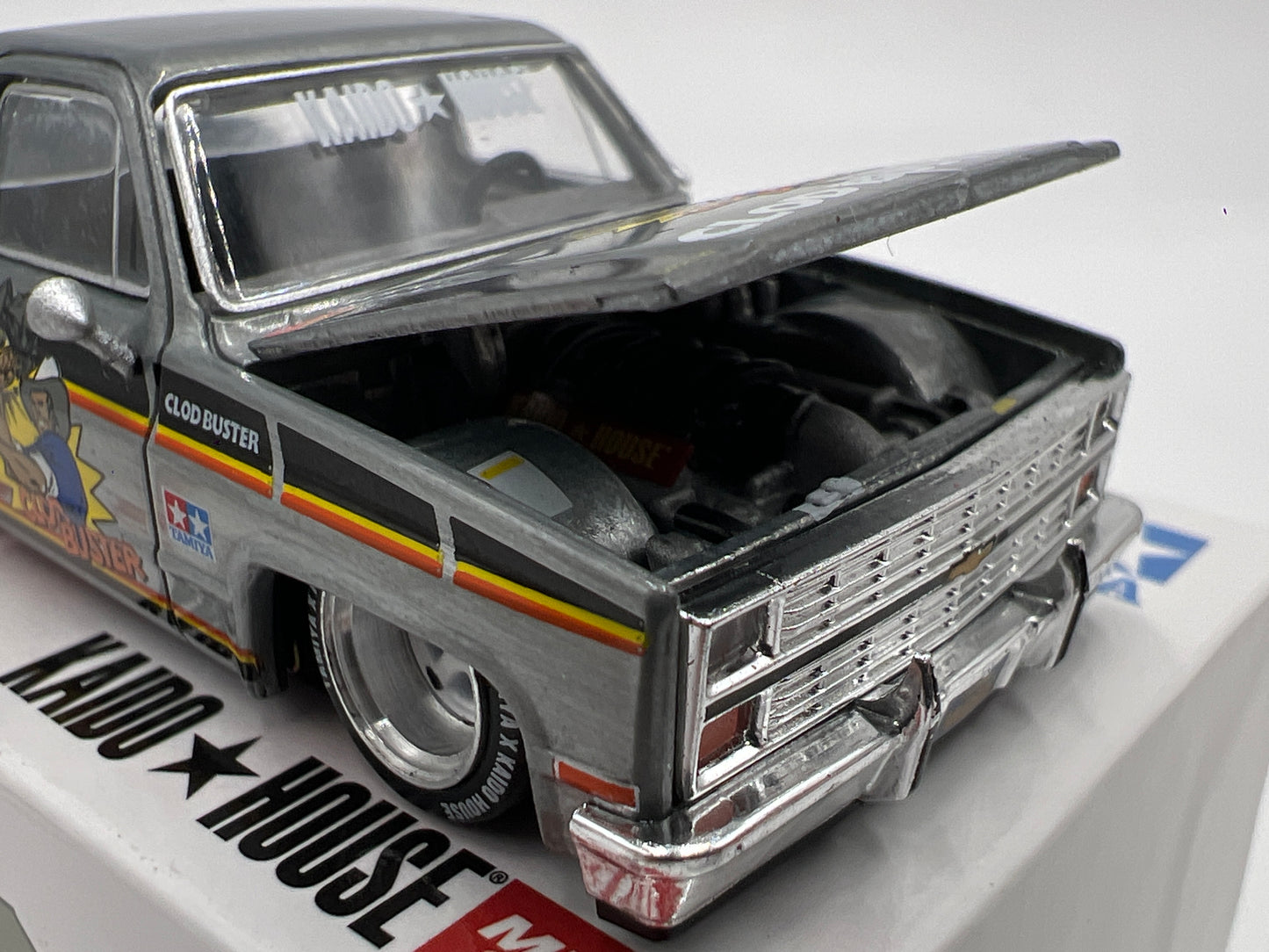 Mini GT x Kaido House #130 CHASE Chevrolet Silverado Tamiya x Kaido House Clod Buster Orange