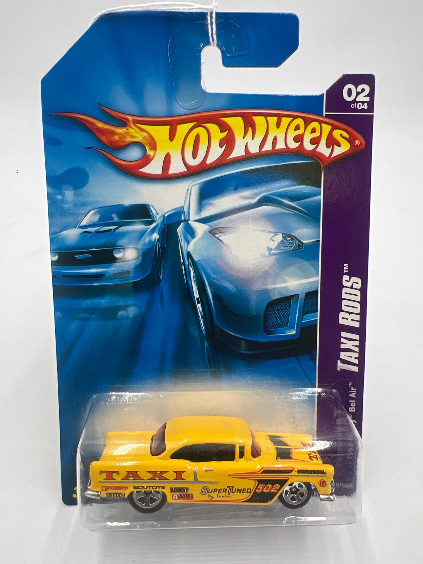 2007 Hot Wheels Taxi Rods #050 1955 Chevy Bel Air Yellow 17F