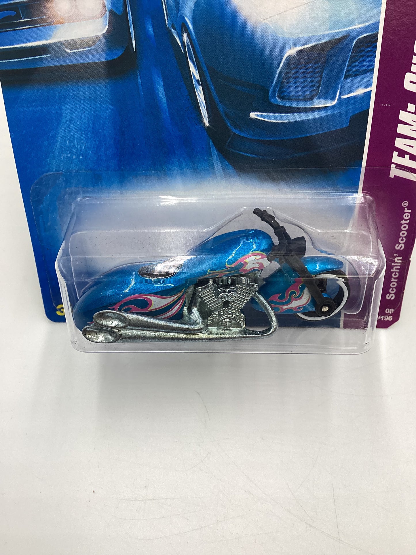 2008 Hot Wheels HW Team: Custom Bikes #151 Scorchin Scooter Blue