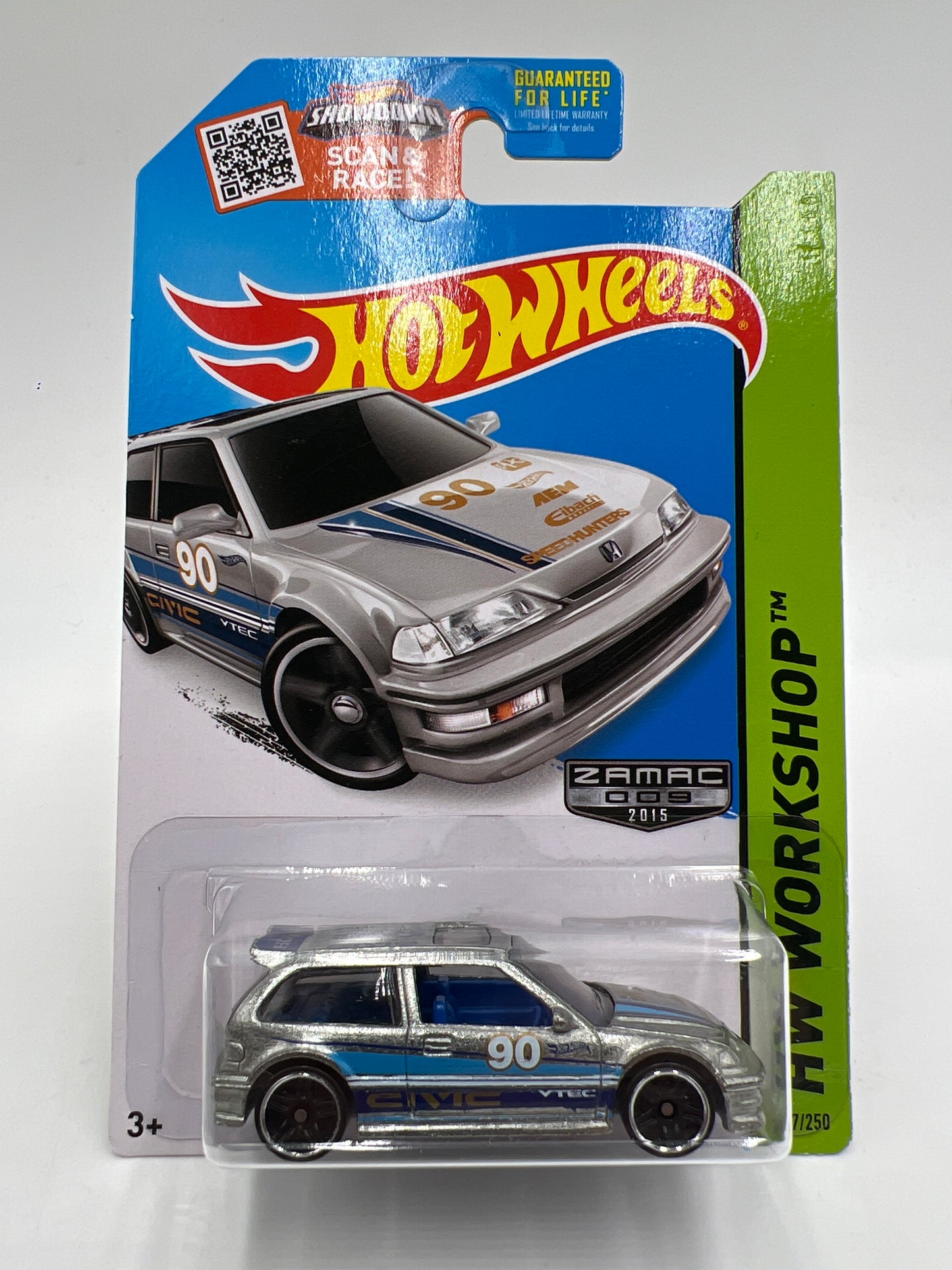 2015 Hot Wheels Walmart Exclusive Zamac 9 #197 90 Honda Civic EF W/Protector