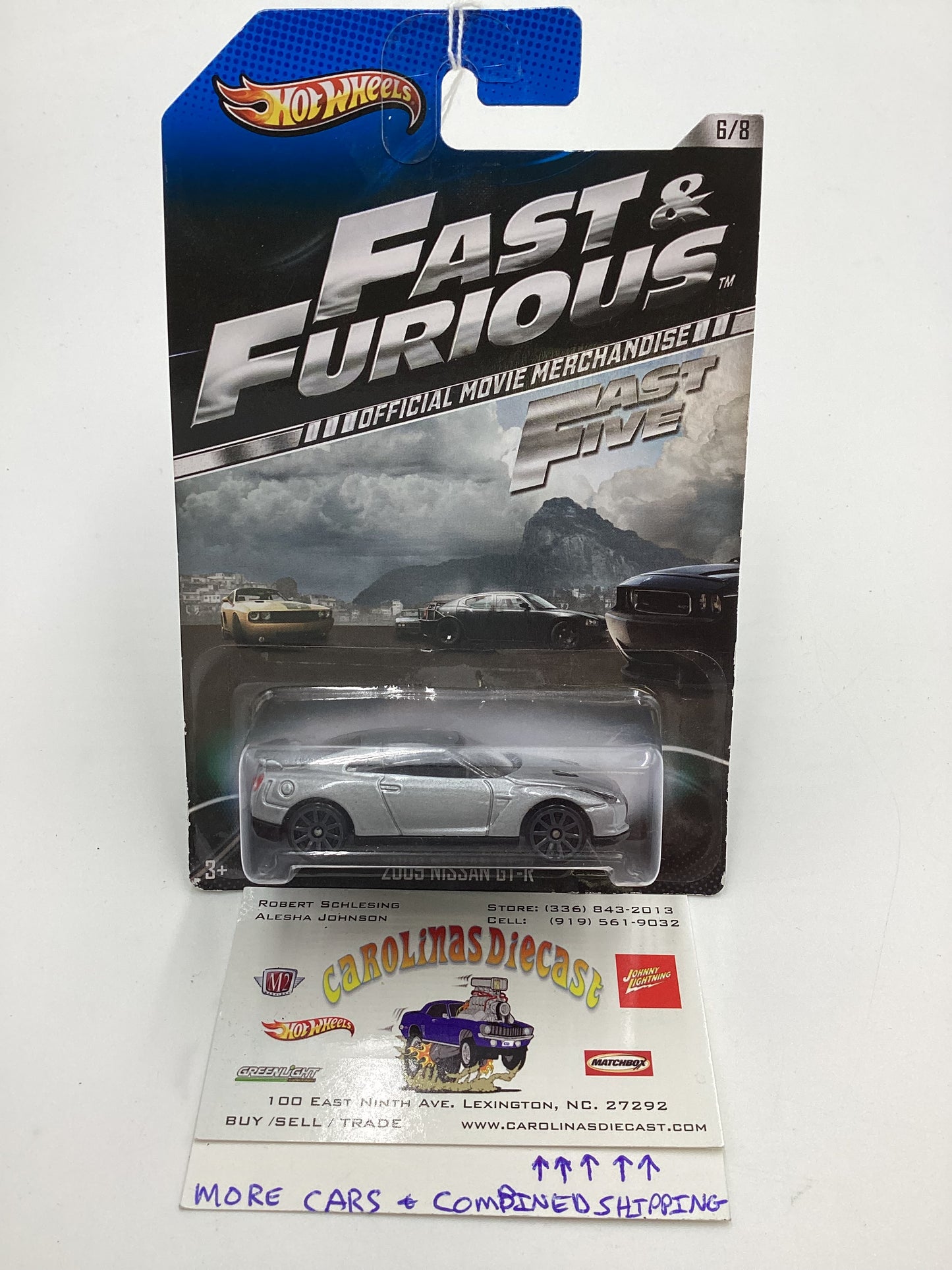 2013 Hot Wheels Fast and Furious #6 2009 Nissan GT-R Silver Card Not Perfect 73F