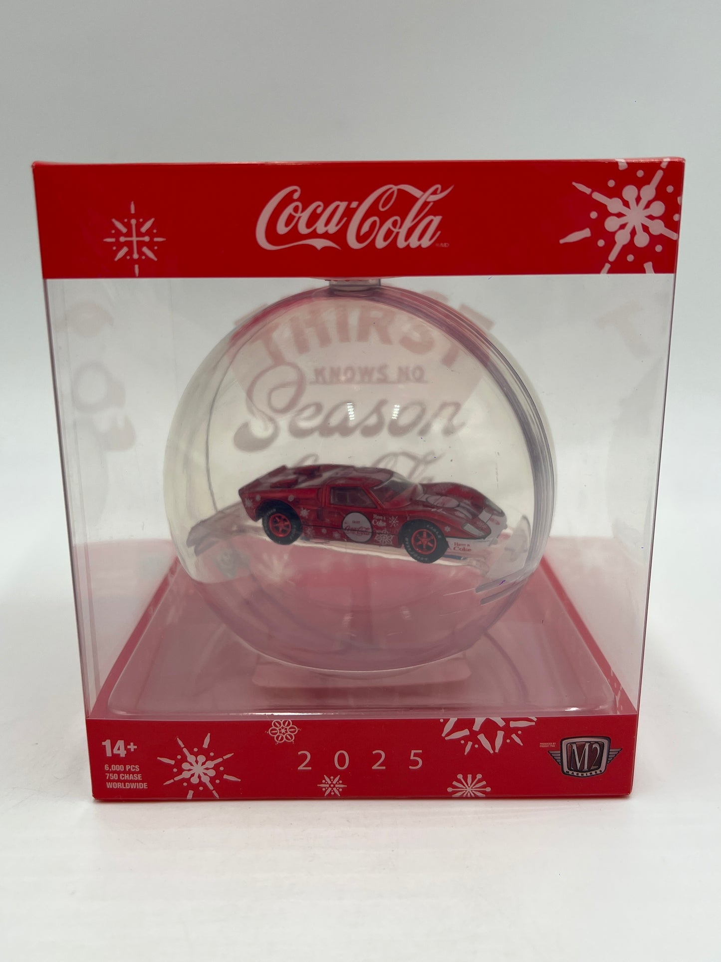 2025 M2 Machines Coca Cola Holiday Christmas Ornaments CHASE 1966 Ford GT40 Red