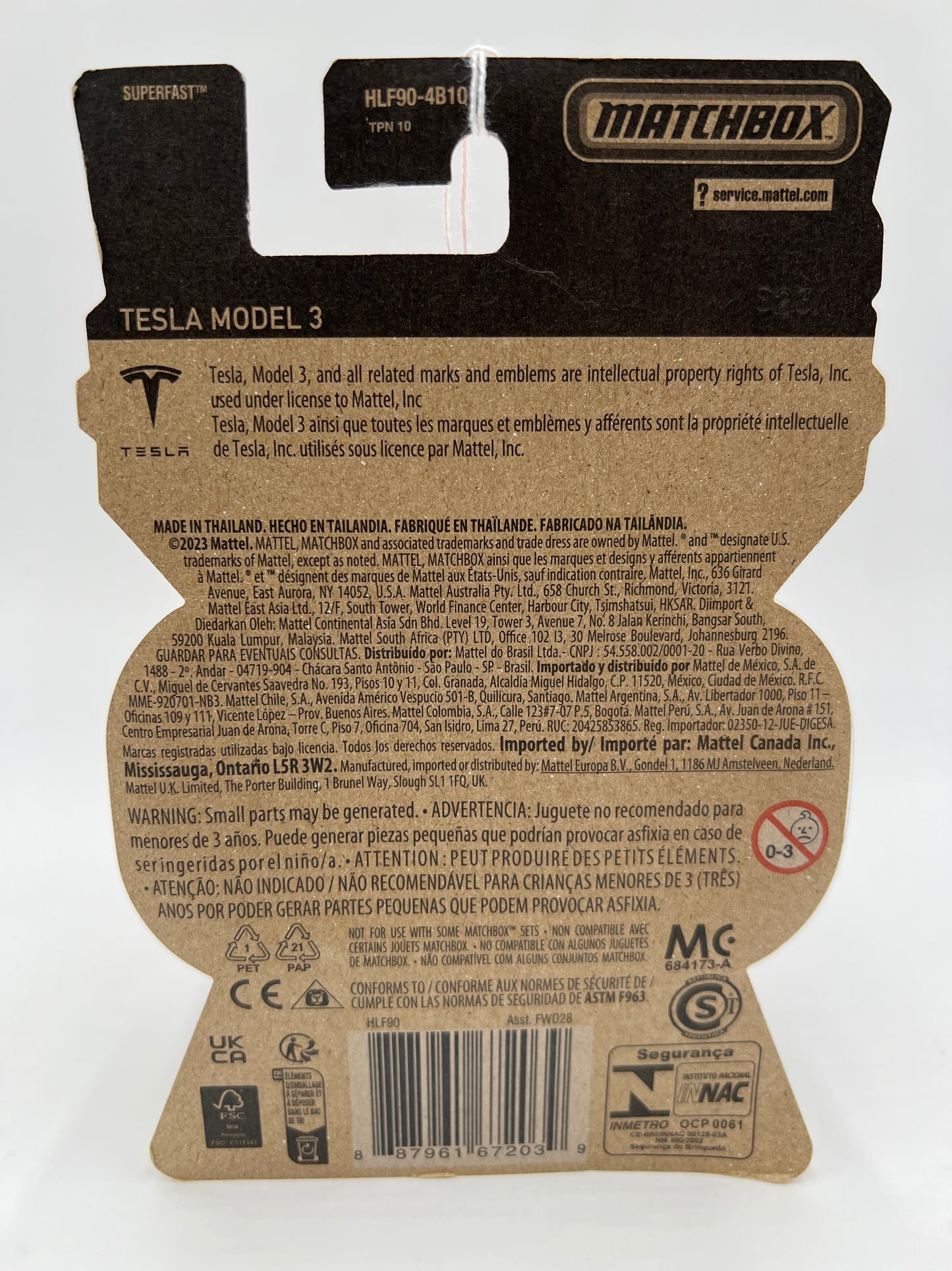 Matchbox Moving Parts #5 Tesla Model 3 Red 166B