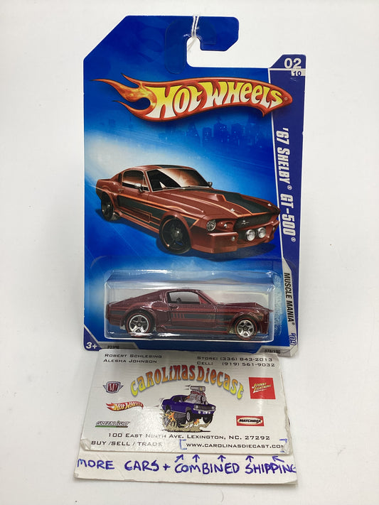 2009 Hot Wheels #078 67 Shelby GT-500 Red Walmart Exclusive 239B