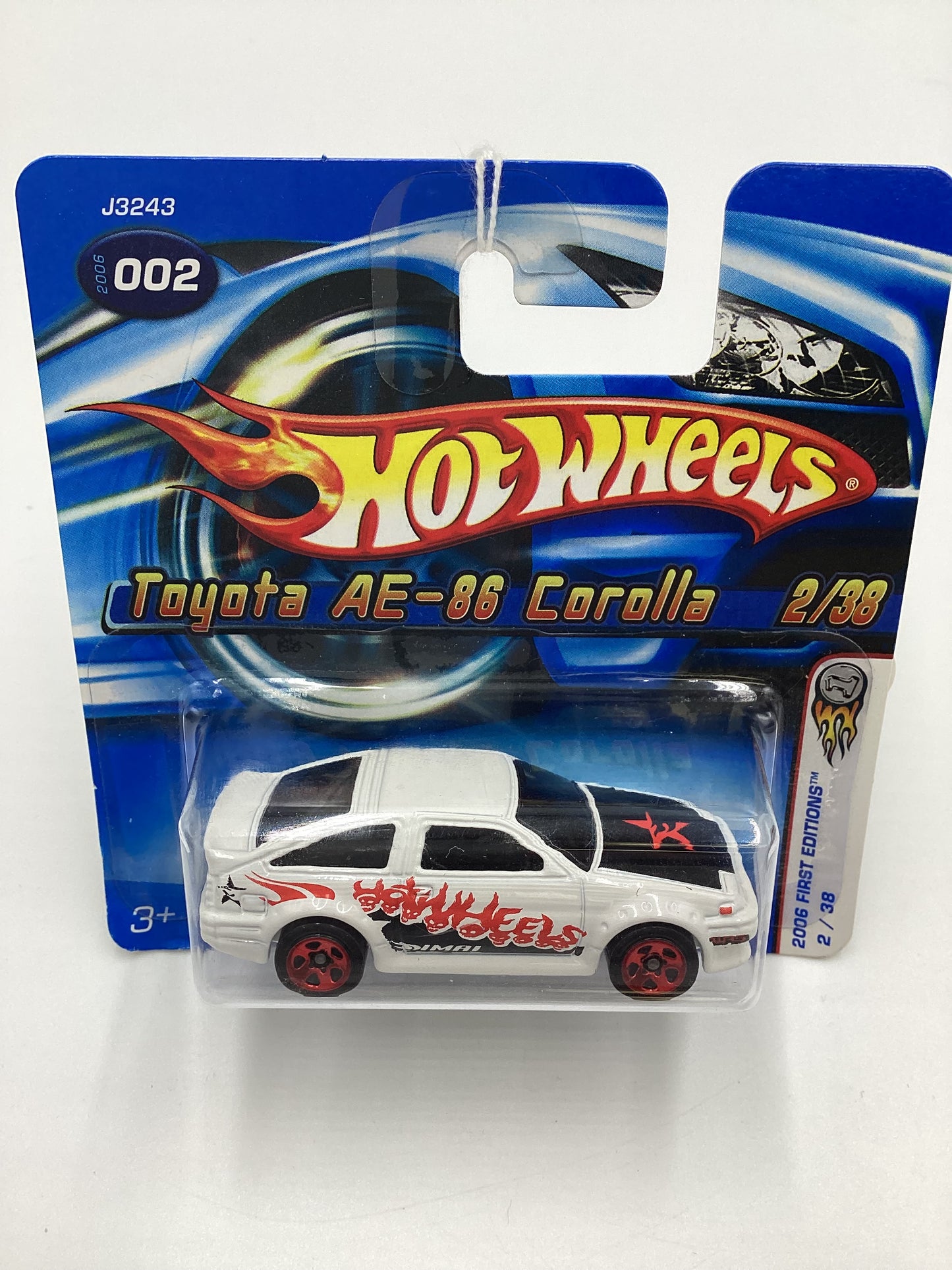 2006 Hot Wheels #002 Toyota AE-86 Corolla White Short Card SR