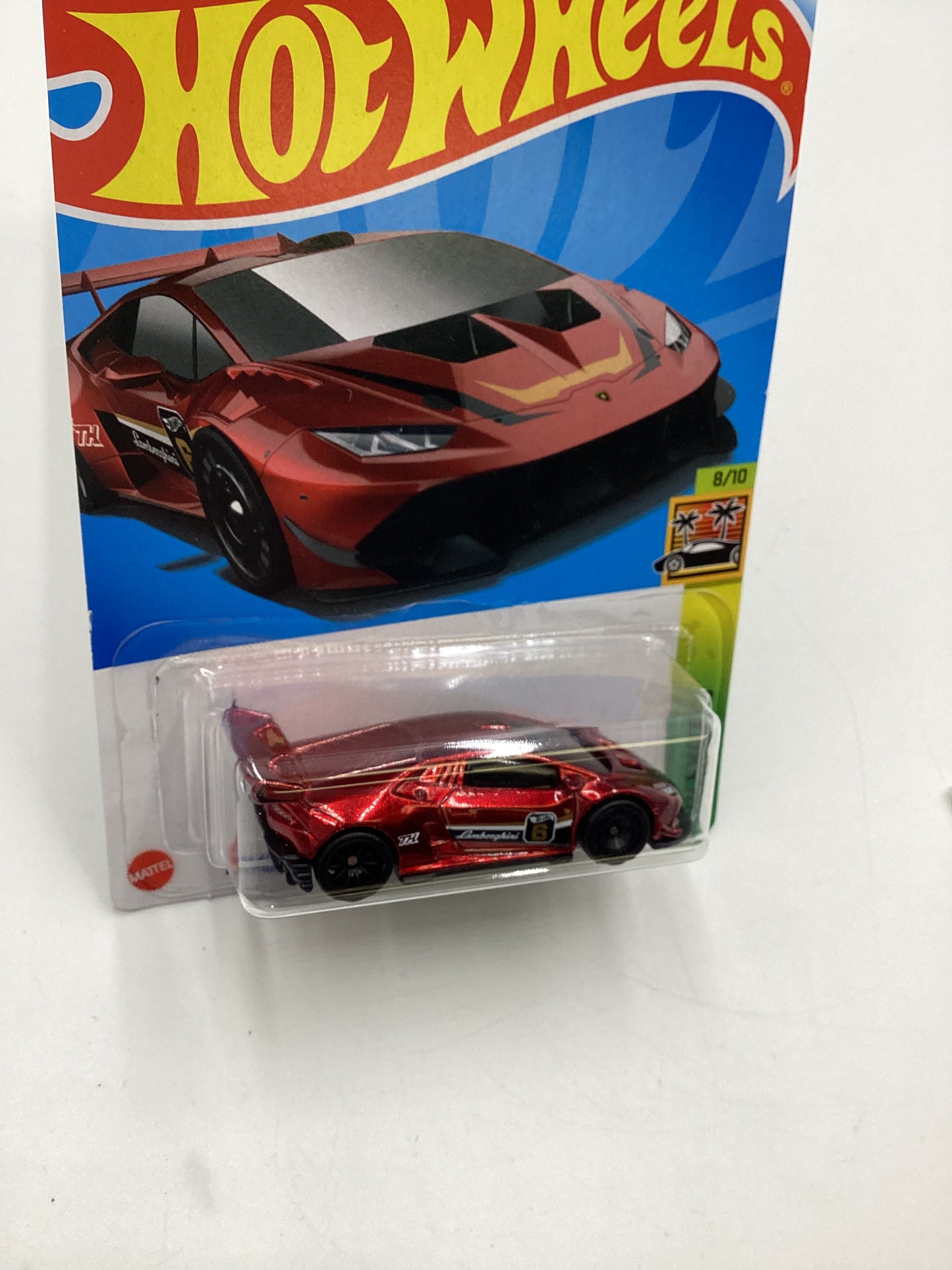 2024 Hot Wheels Super Treasure Hunt #239 Lamborghini Huracan LP 620-2 Super Trofeo Red with protector