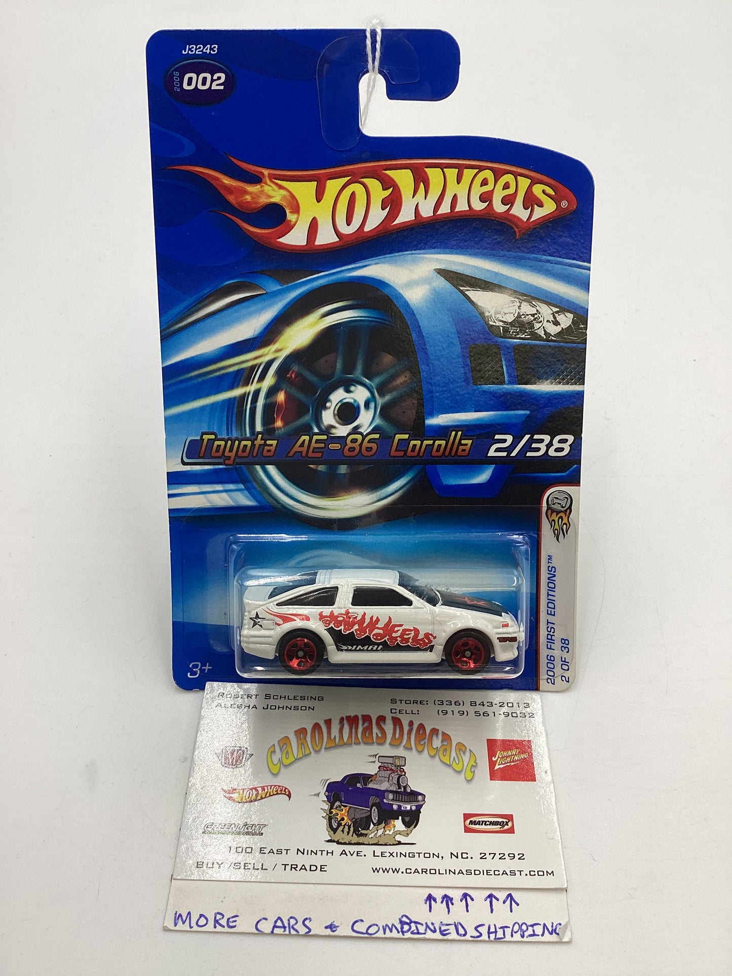 2006 Hot Wheels First Editions #2 Toyota AE-86 Corolla White 93D