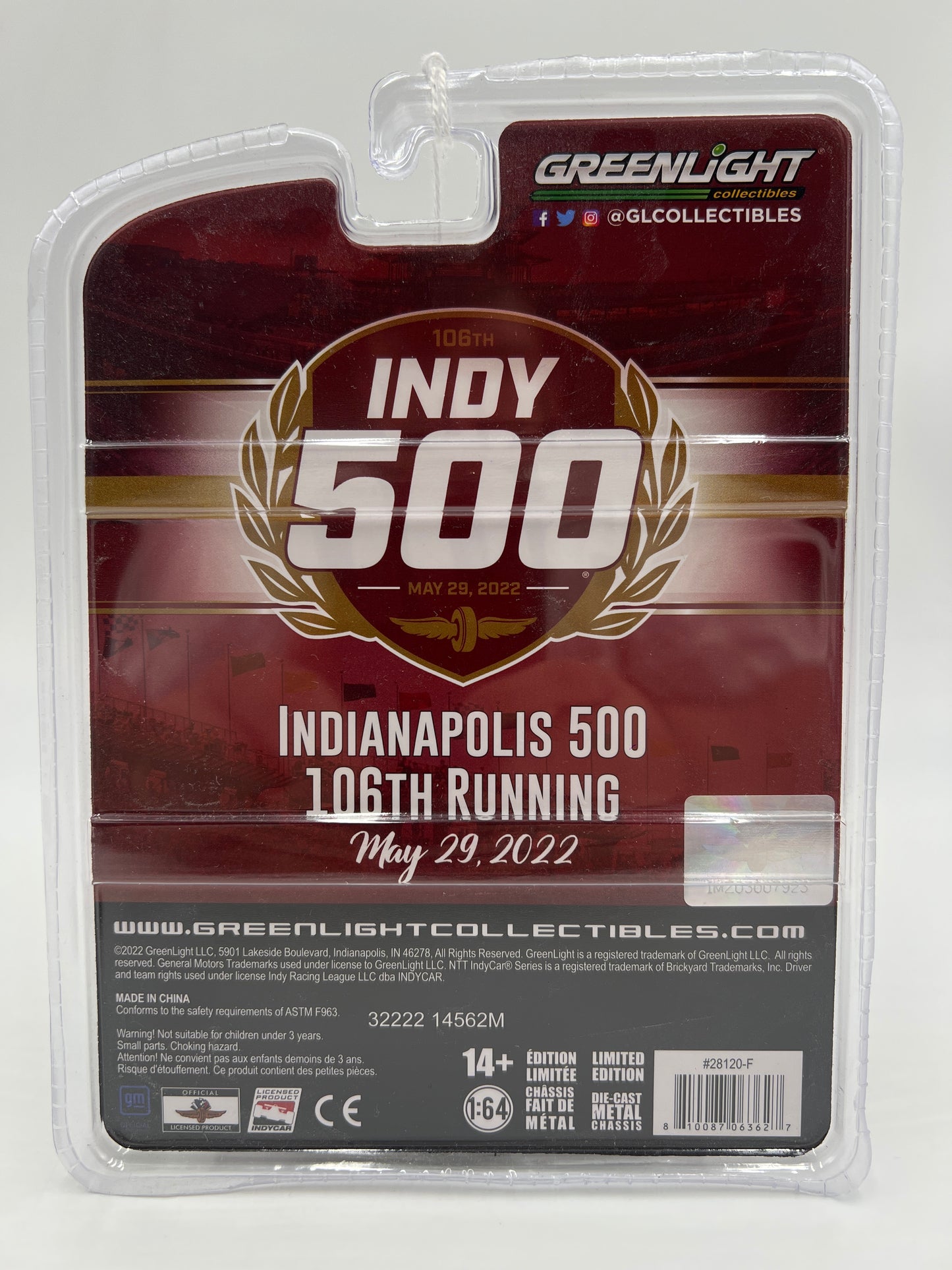 Greenlight 106th Indy 500 CHASE 2022 Chevrolet Tahoe White