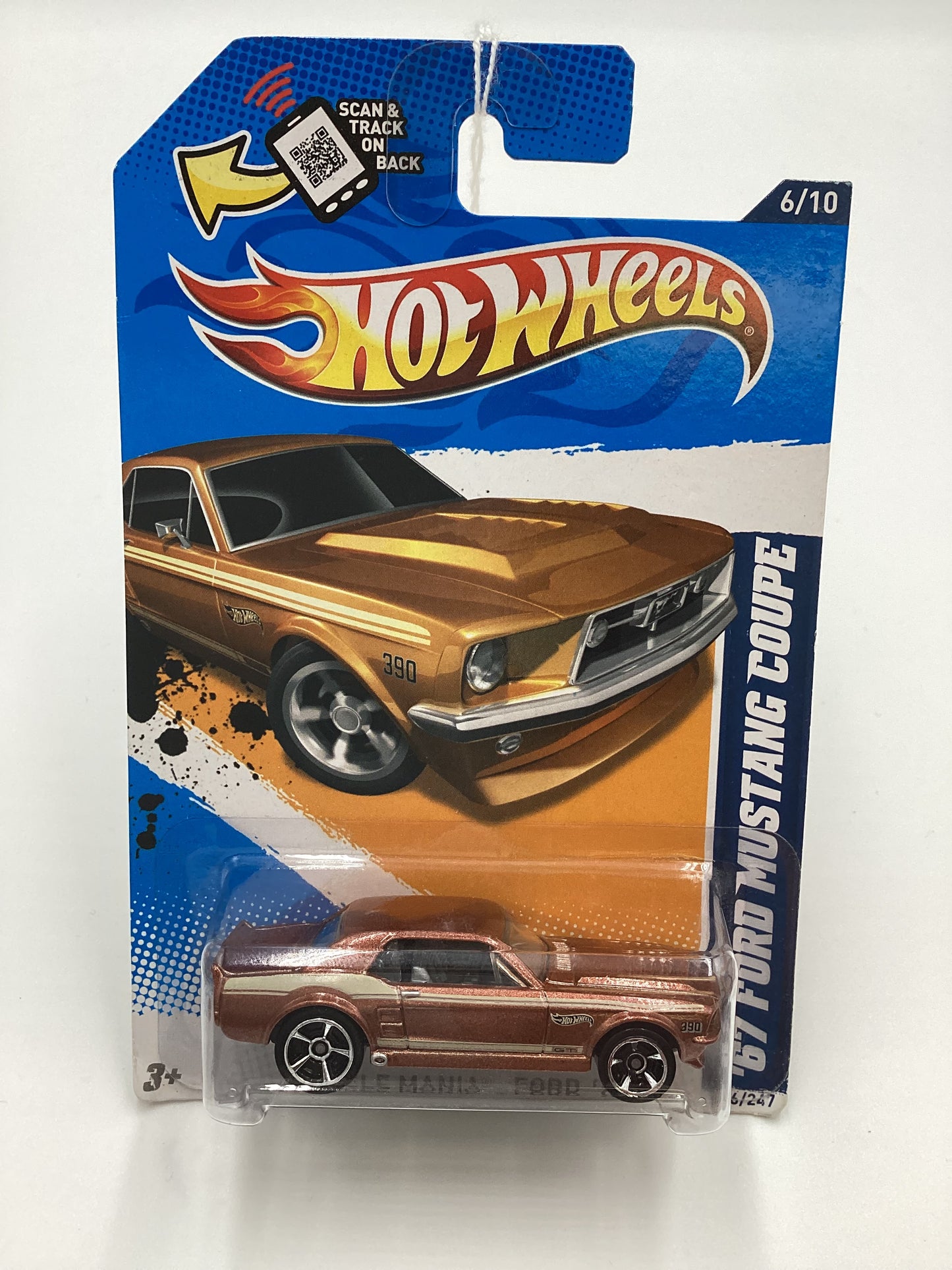 2012 Hot Wheels Ford #116 67 Ford Mustang Coupe Brown