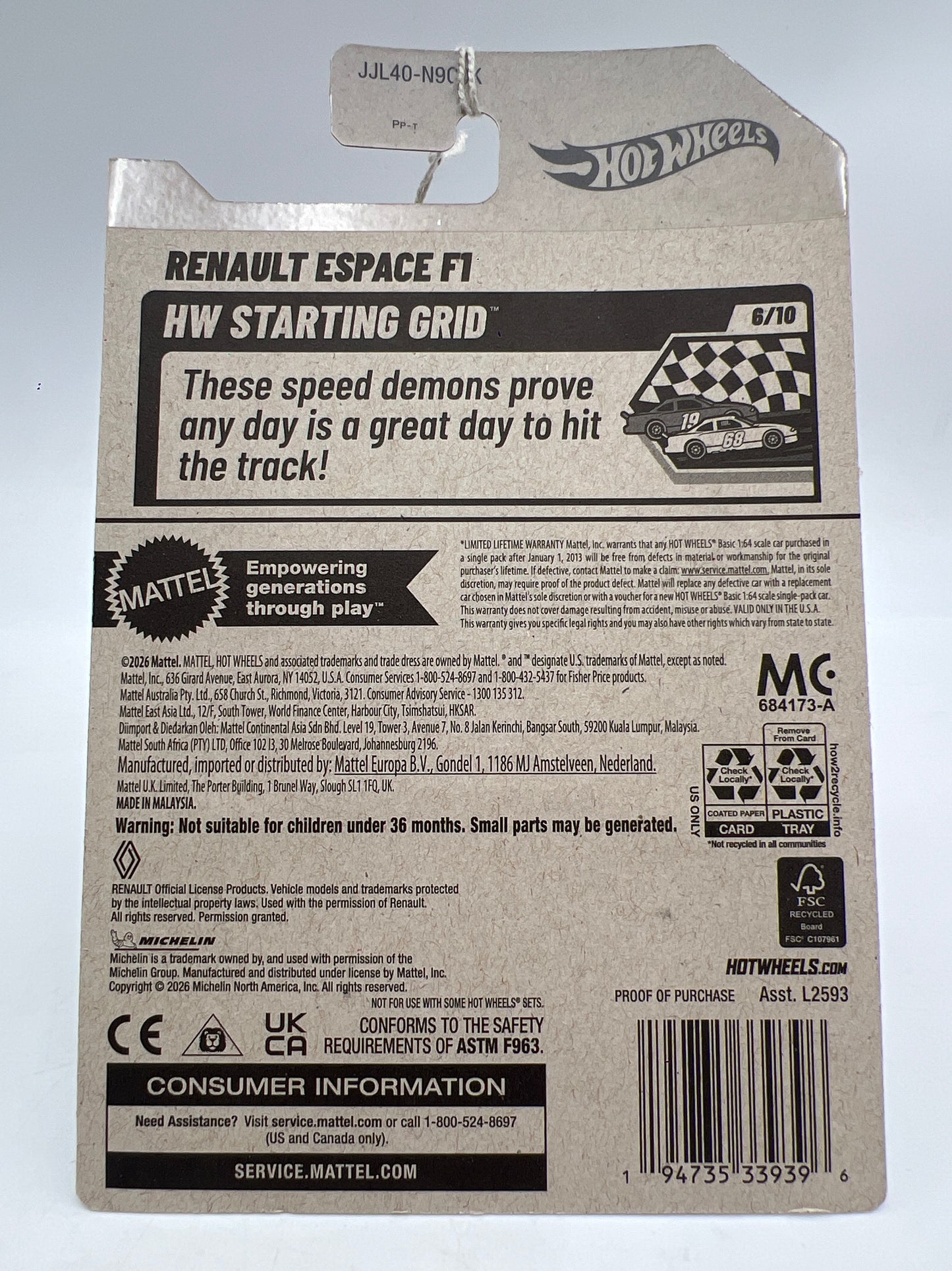 2026 Hot Wheels K Case #99 Renault Espace F1 Yellow