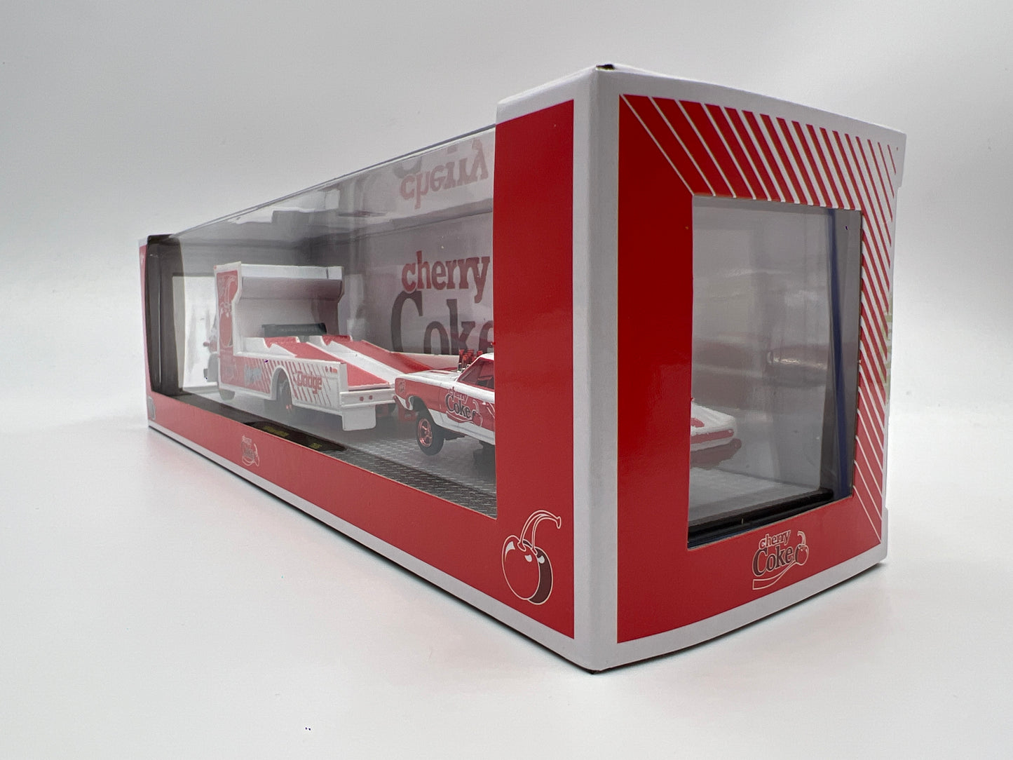 2025 M2 Machines Auto Haulers Coca Cola CHASE 1966 Dodge L600 COE & 1966 Dodge Charger Gasser TW36