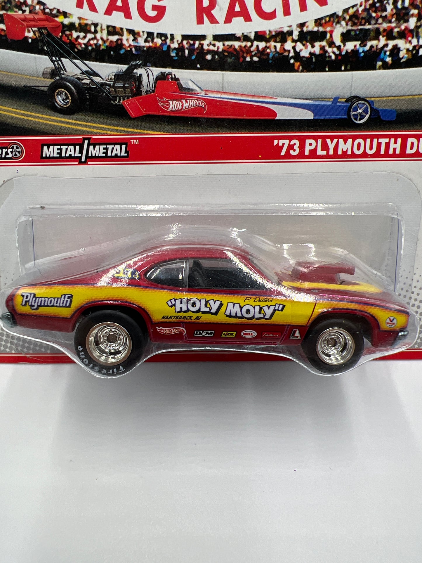Hot Wheels Racing Premium NHRA Drag Racing 73 Plymouth Duster Holy Moly 243D