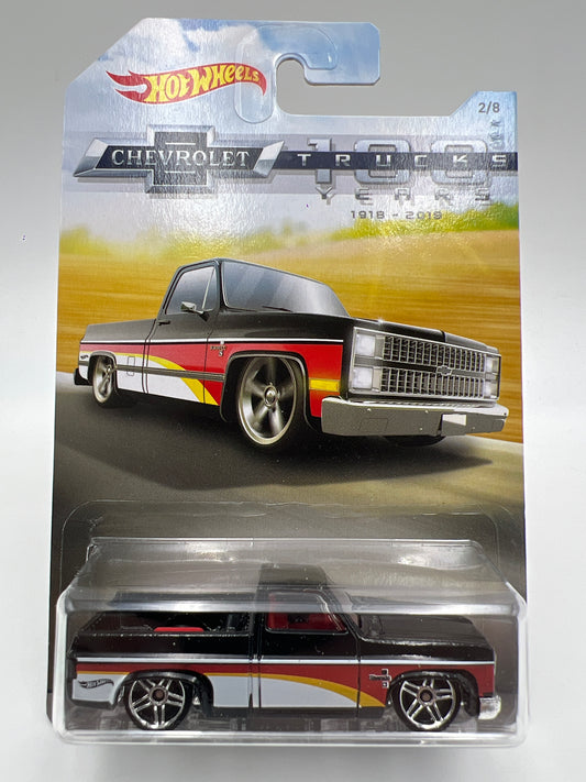 Hot Wheels Chevrolet Trucks 100 Years #2 83 Chevy Silverado Black W/Protector