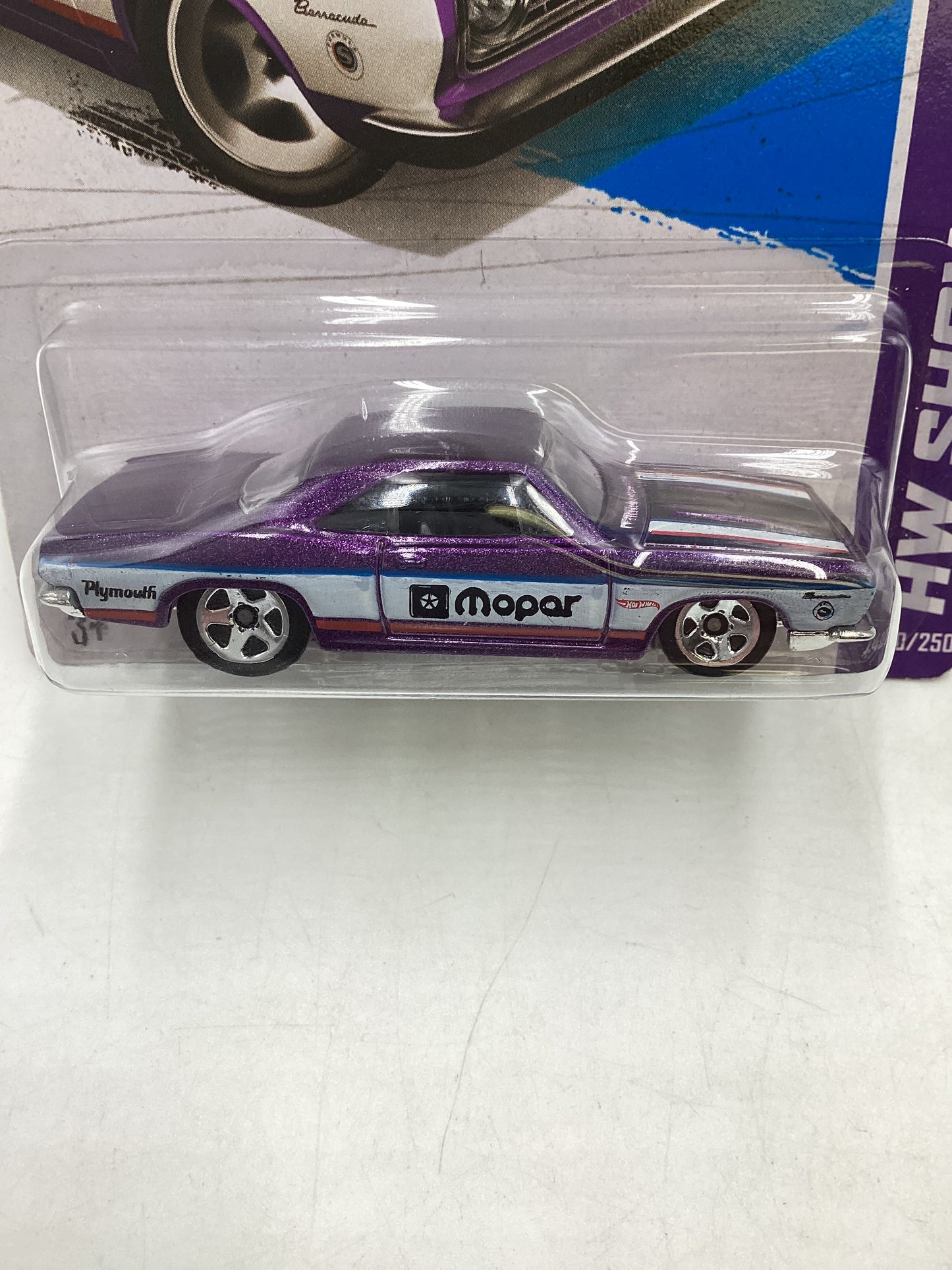 2013 Hot Wheels #240 68 Plymouth Barracuda Formula S Purple 39C