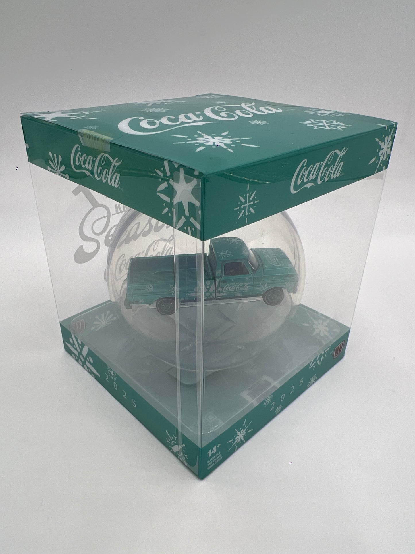 2025 M2 Machines Coca Cola Holiday Christmas Ornaments CHASE 1969 Ford F-100 Ranger Light Blue
