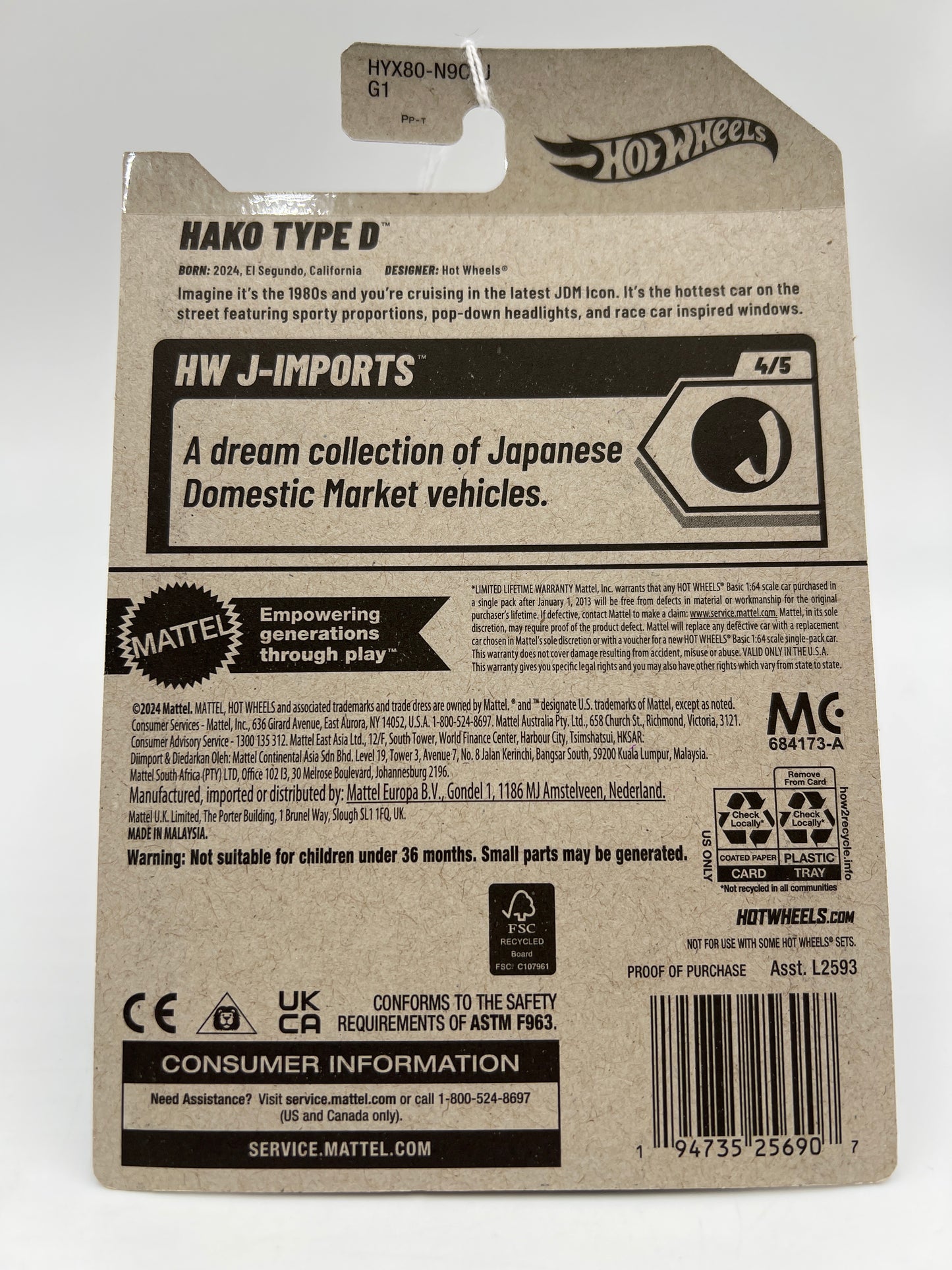 2025 Hot Wheels J Case HW J-Imports #98 Hako Type D Red 97i