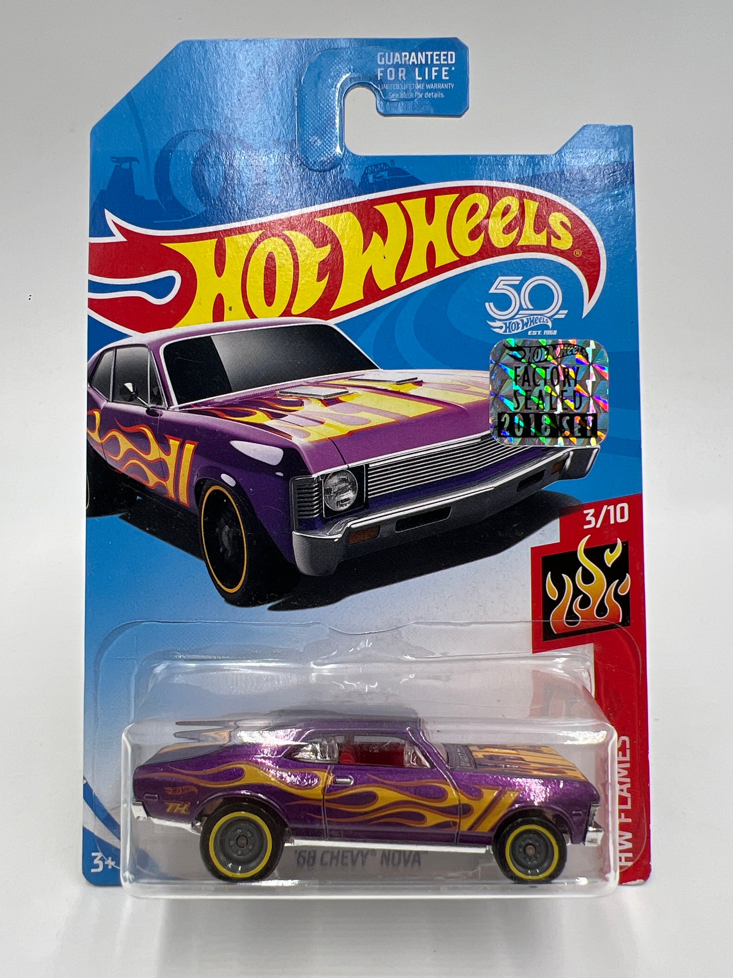 2018 Hot Wheels Factory Sealed Super Treasure Hunt 68 Chevy Nova Purple W/Protector