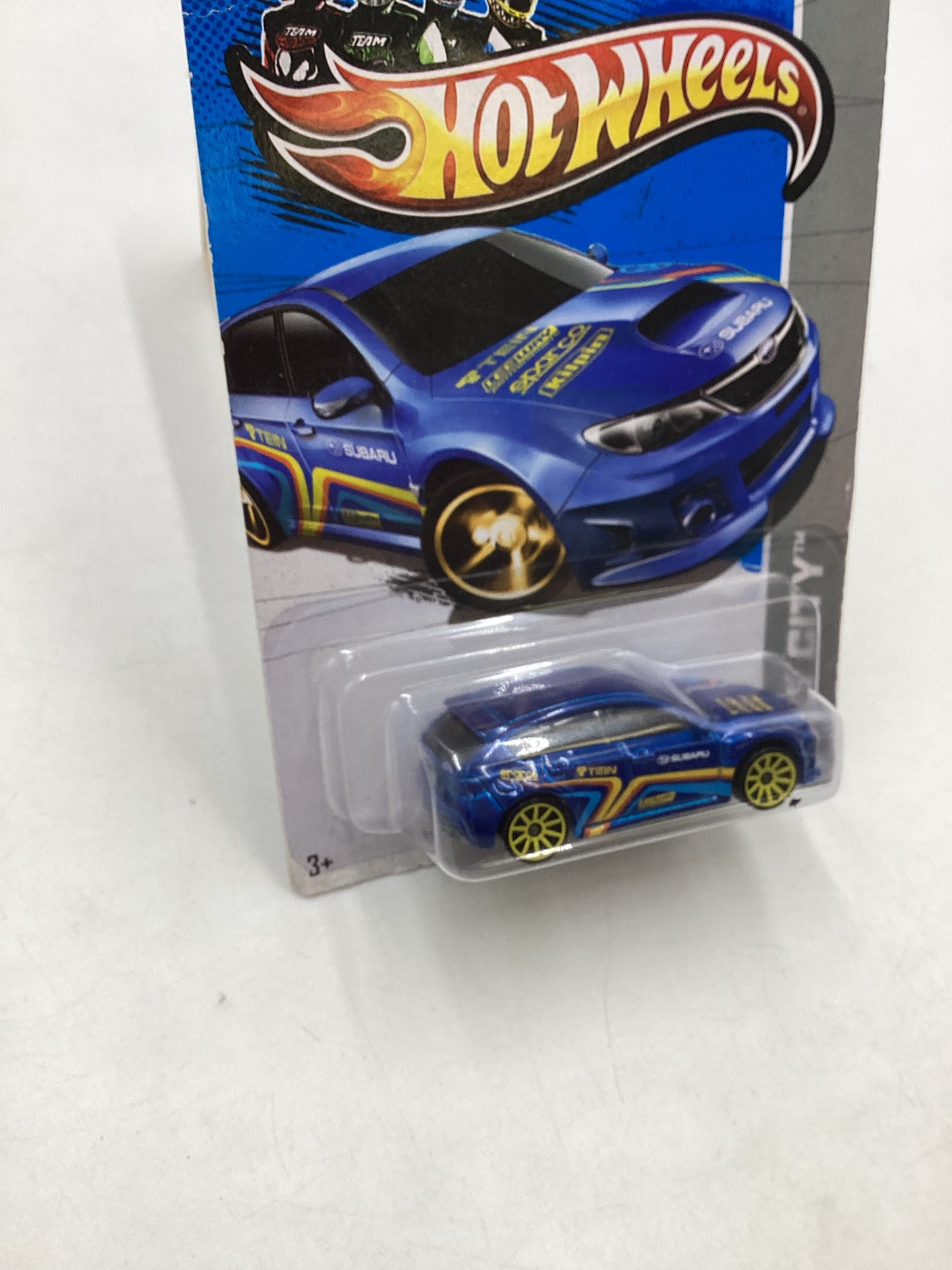 2013 Hot Wheels #25 Subaru WRX STI Blue *Card Not Perfect* 89D