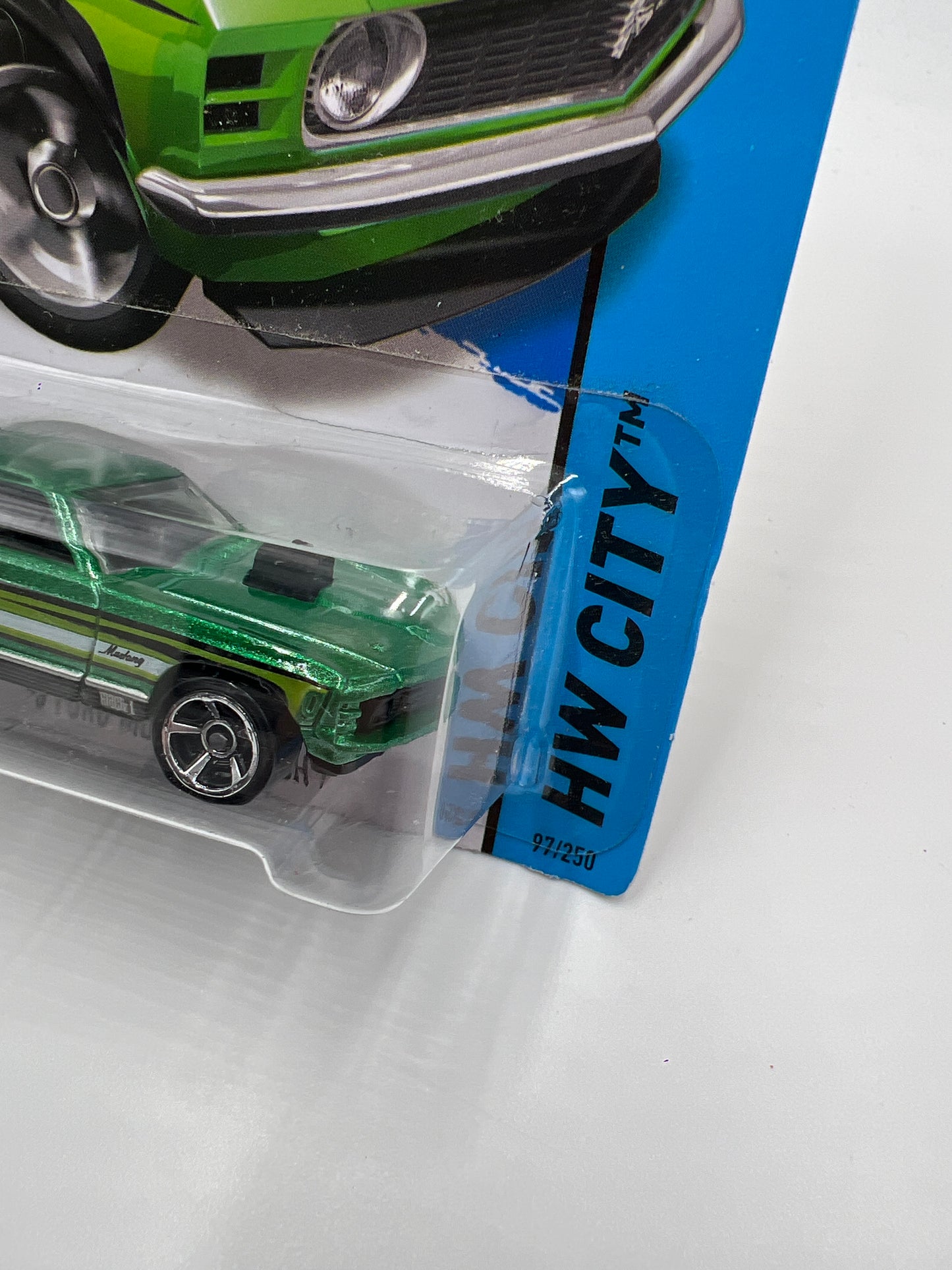 2014 Hot Wheels HW City #97 70 Ford Mustang Mach 1 Green 22C