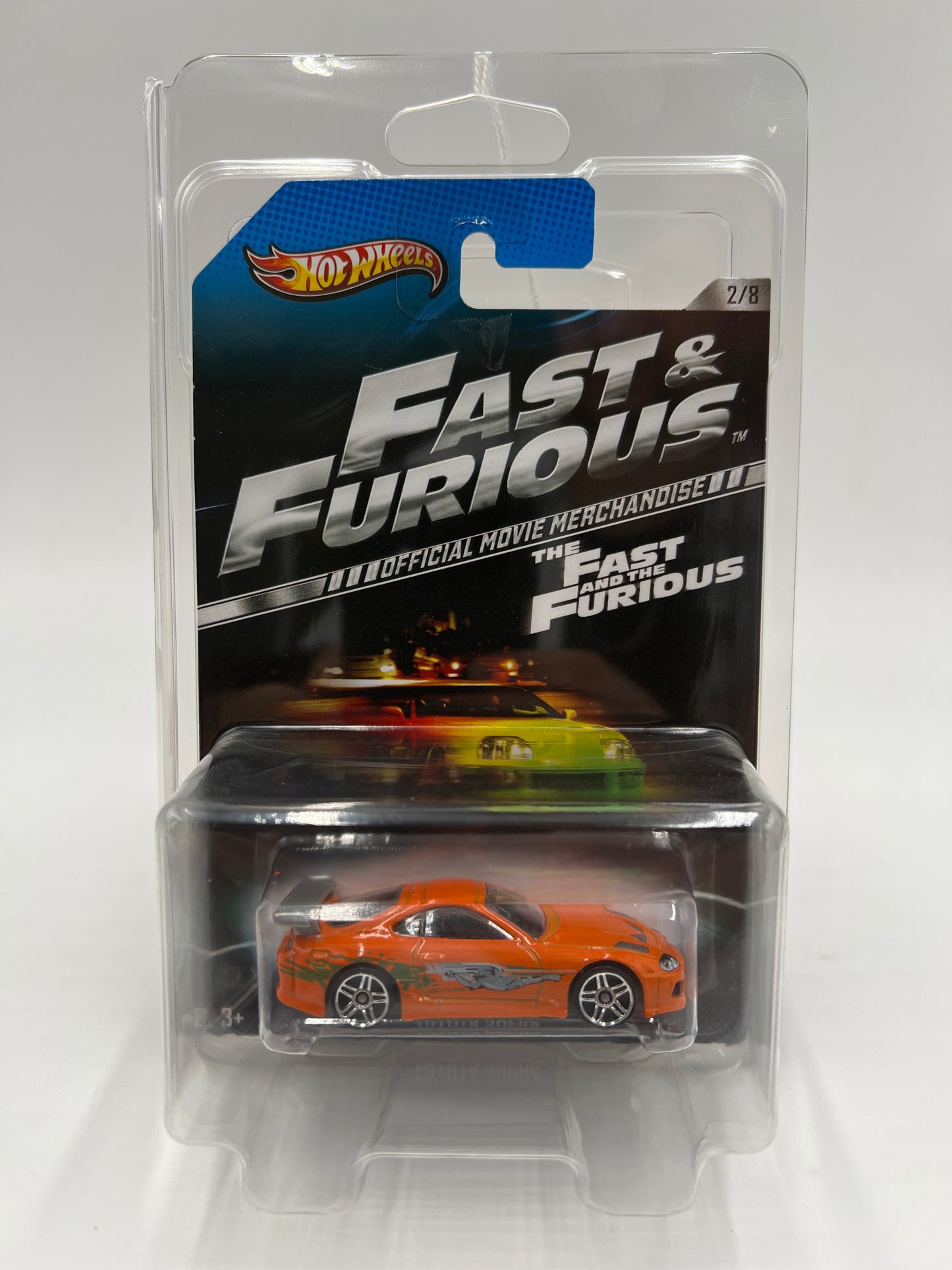 Hot Wheels Fast and Furious #2 Silver Wing Toyota Supra Orange W/Protector