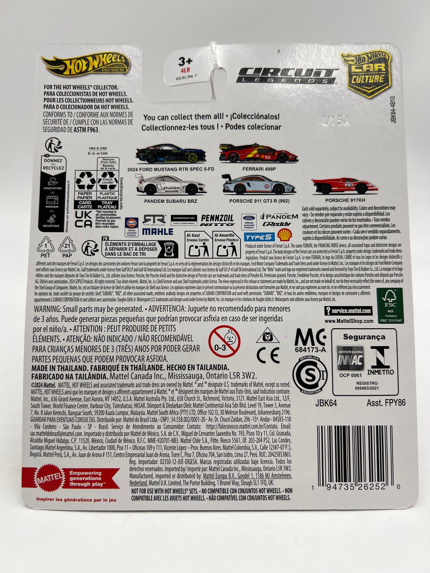 2025 Hot Wheels Car Culture Premium Circuit Legends #4 Pandem Subaru BRZ White 258E