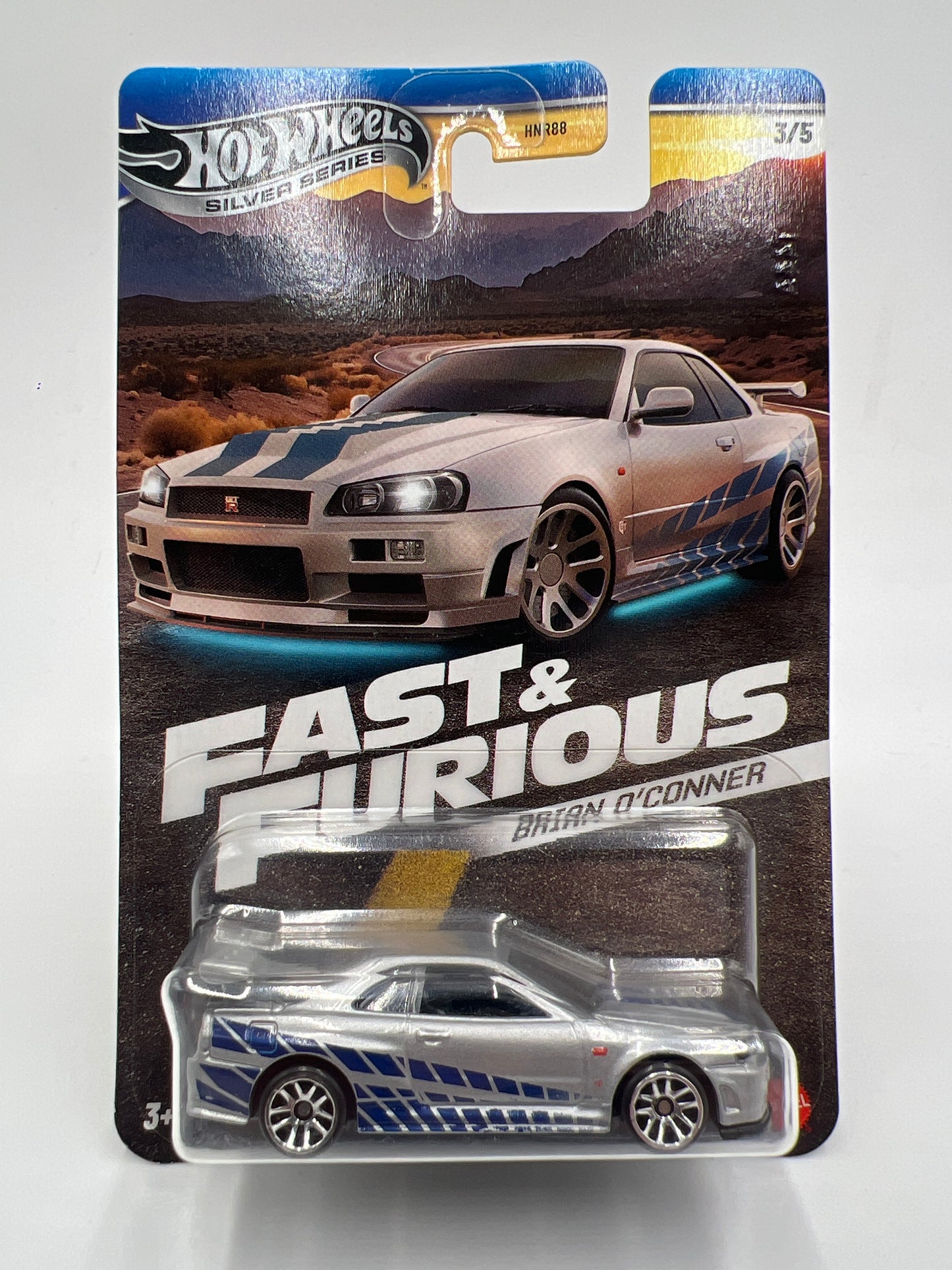 Hot Wheels Silver Series Fast & Furious Brian O’Conner #3 Nissan Skyline GT-R BNR34 Silver W/Protector