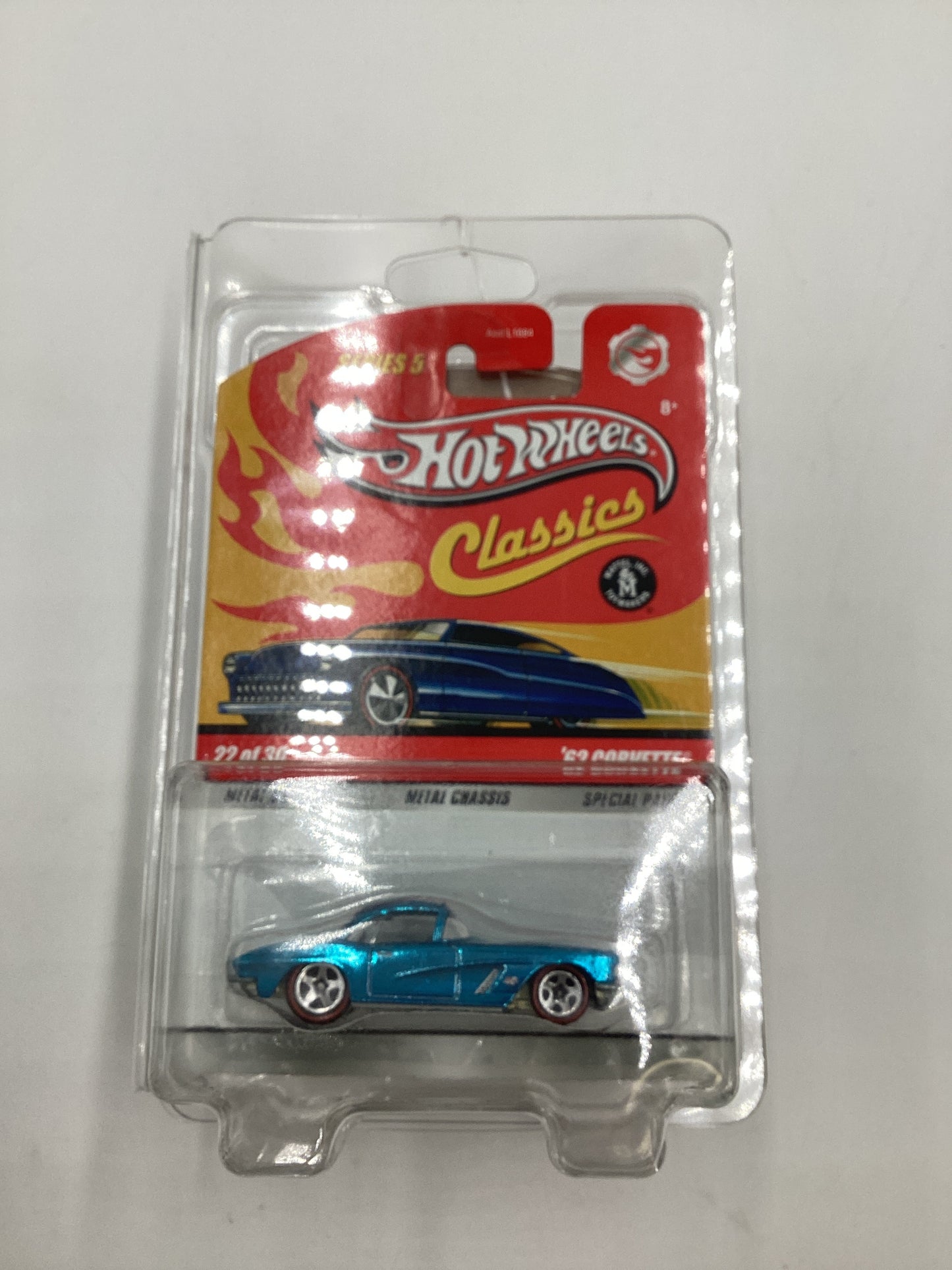 Hot wheels Classics Series 5 #22 62 Corvette Blue with protector