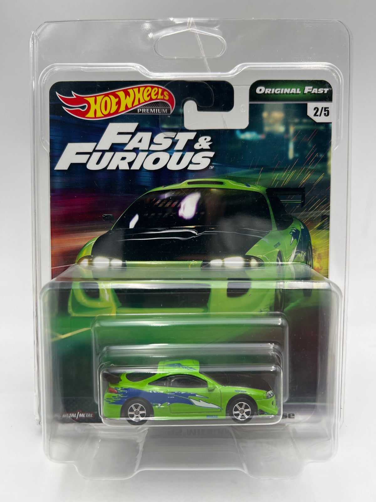 Hot Wheels Fast & Furious Original Fast #2 95 Mitsubishi Eclipse Green W/Protector