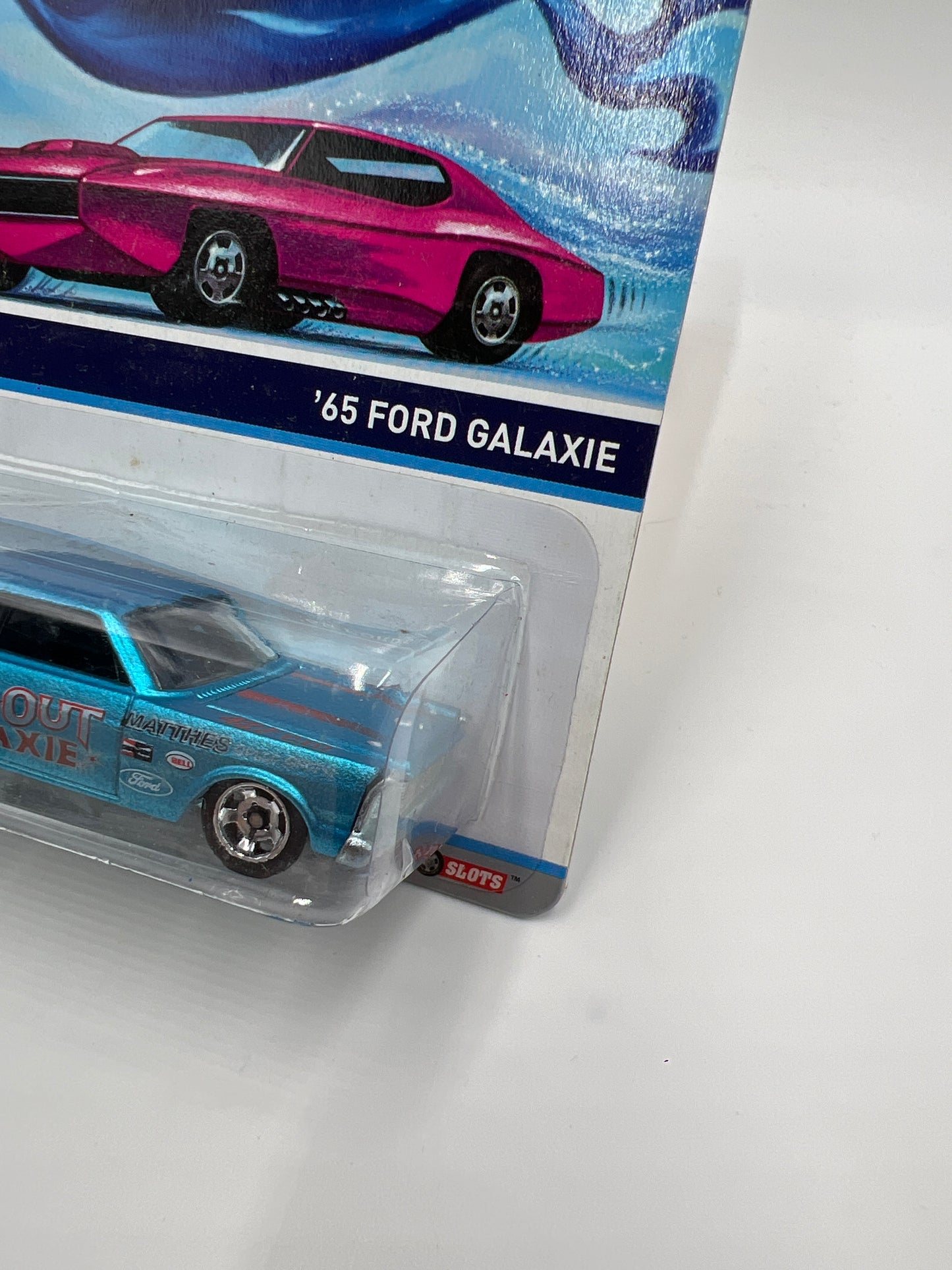 Hot Wheels Cool Classics #16 65 Ford Galaxie Spectrafrost Blue Bad Card SR