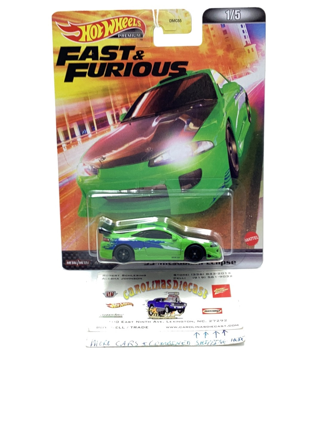 Hot wheels premium fast and furious 1/5 95 Mitsubishi Eclipse 249B