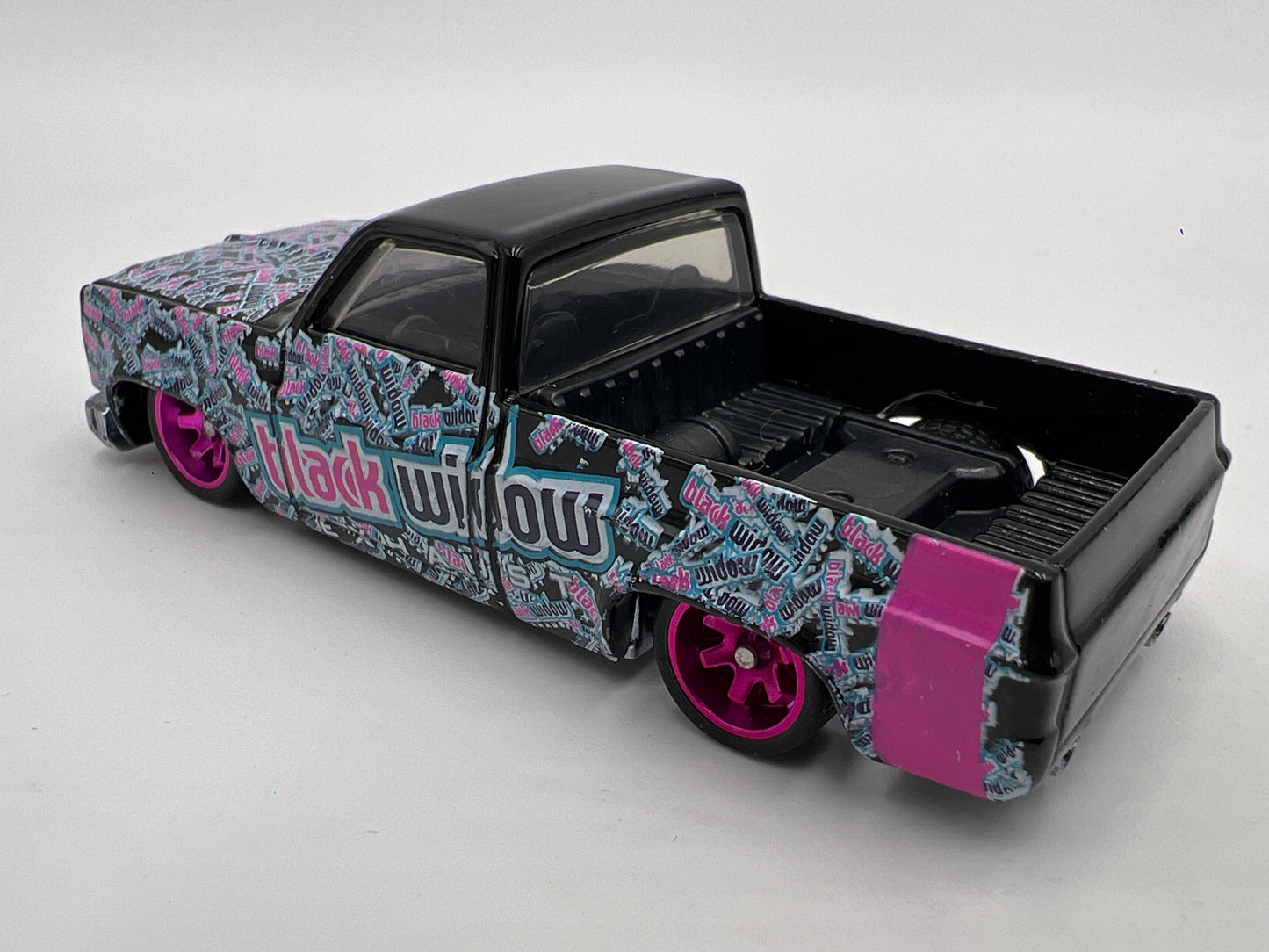 Hot Wheels 1/64 Unspun Custom 83 Chevy Silverado Black Widow Loose