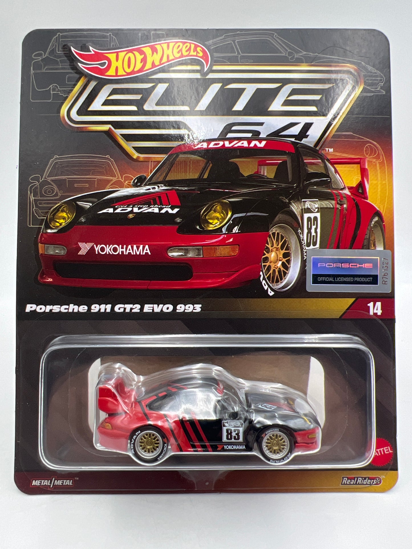 2025 Hot Wheels RLC Elite 64 #14 Advan Porsche 911 GT2 Evo 993 W/Protector