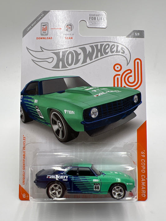 Hot Wheels 69 Copo Camaro Falken iD Chase Wheel Swap Custom On Card W/Protector SR
