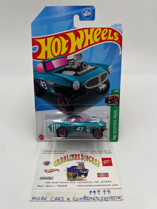 2024 Hot Wheels Super Treasure Hunt #153 Volvo P1800 Gasser Blue W/Protector #1