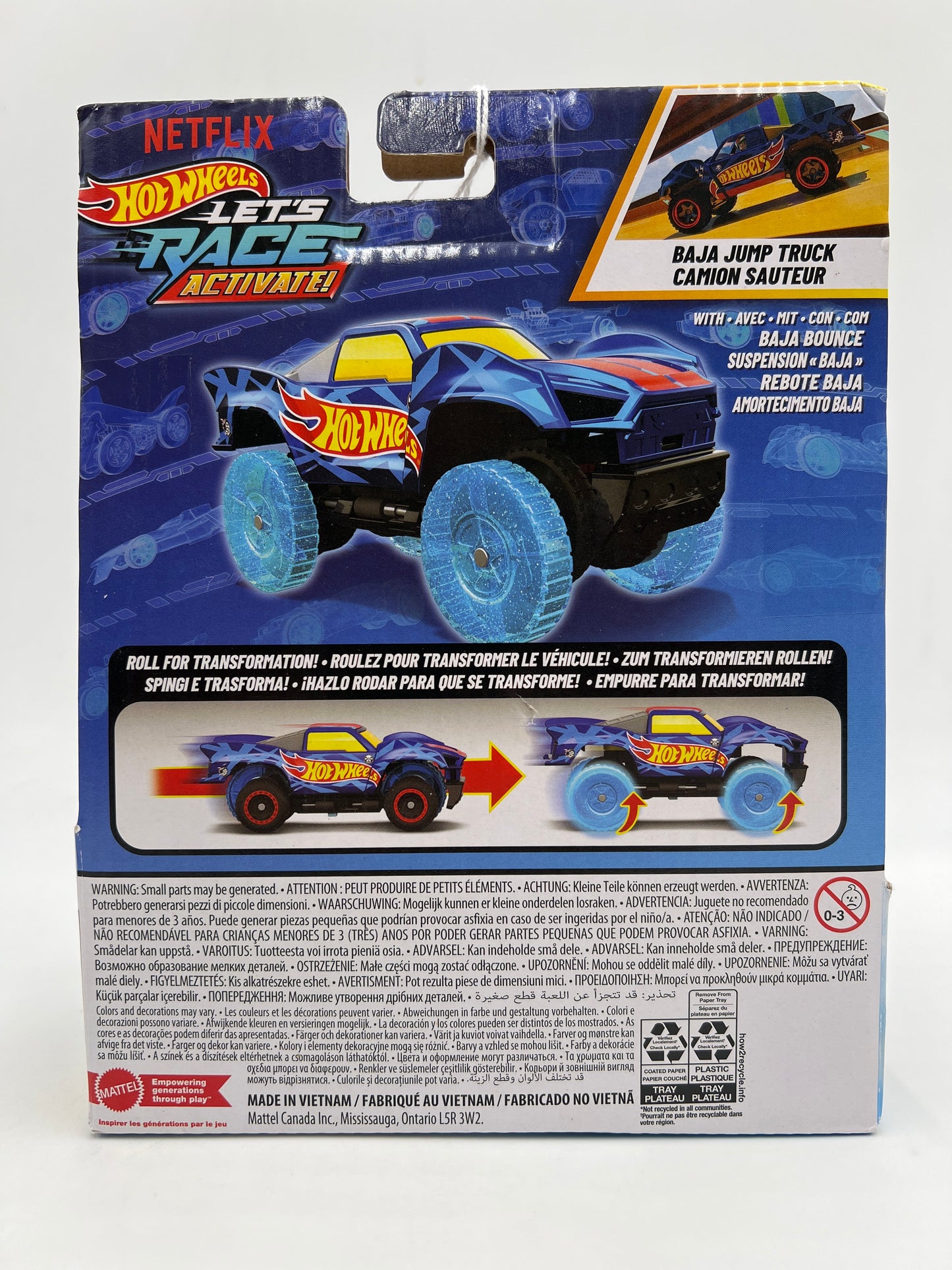 Hot Wheels 1/32 Scale Lets Race Activate Baja Jump Truck Blue