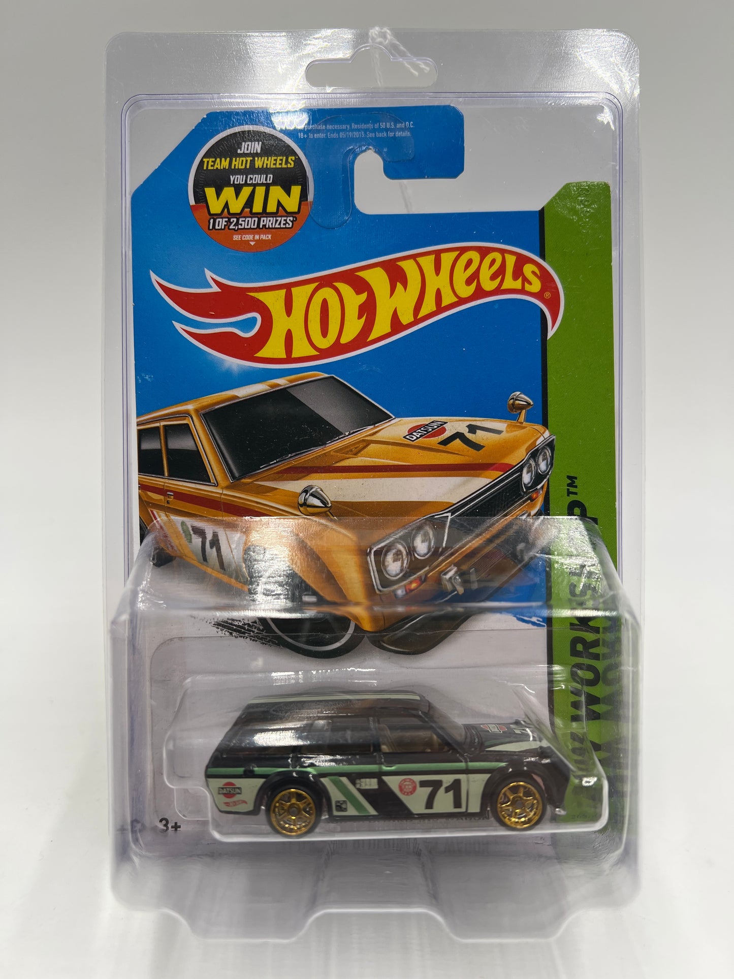 Hot Wheels Kmart 71 Datsun Bluebird 510 Wagon Wheel Swap Custom On Card W/Protector SR