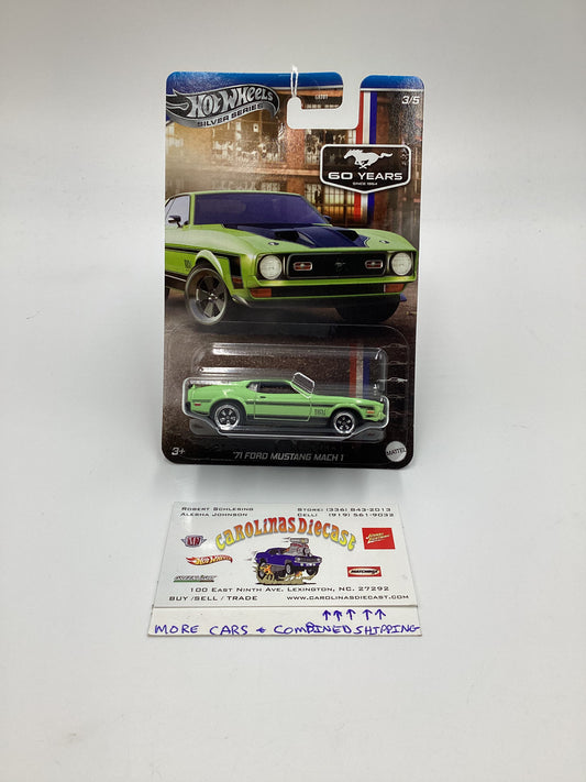 2024 Hot Wheels Silver Series 60 Years Mustang #3 71 Ford Mustang Mach 1 Green 151C