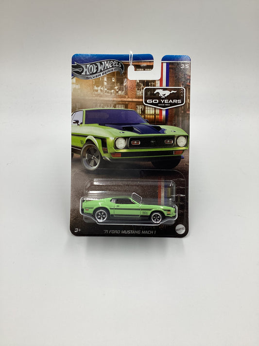 2024 Hot Wheels Silver Series 60 Years Mustang #3 71 Ford Mustang Mach 1 Green 151C