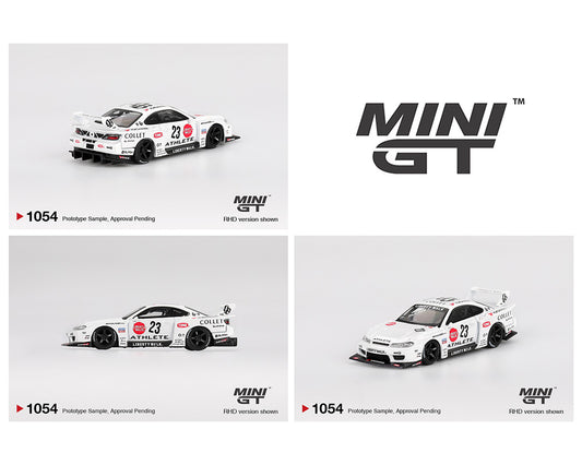 (Preorder) Mini GT 1:64 #1054 Nissan LB-Super Silhouette S15 SILVIA ATHLETE – White mgt01054