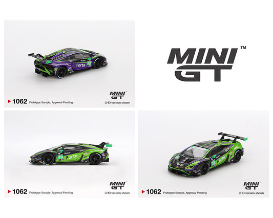 (Preorder) Mini GT 1:64 #1062 Lamborghini Huracán GT3 EVO2 #78 Forte Racing 2024 IMSA Daytona 24 Hrs MGT01062