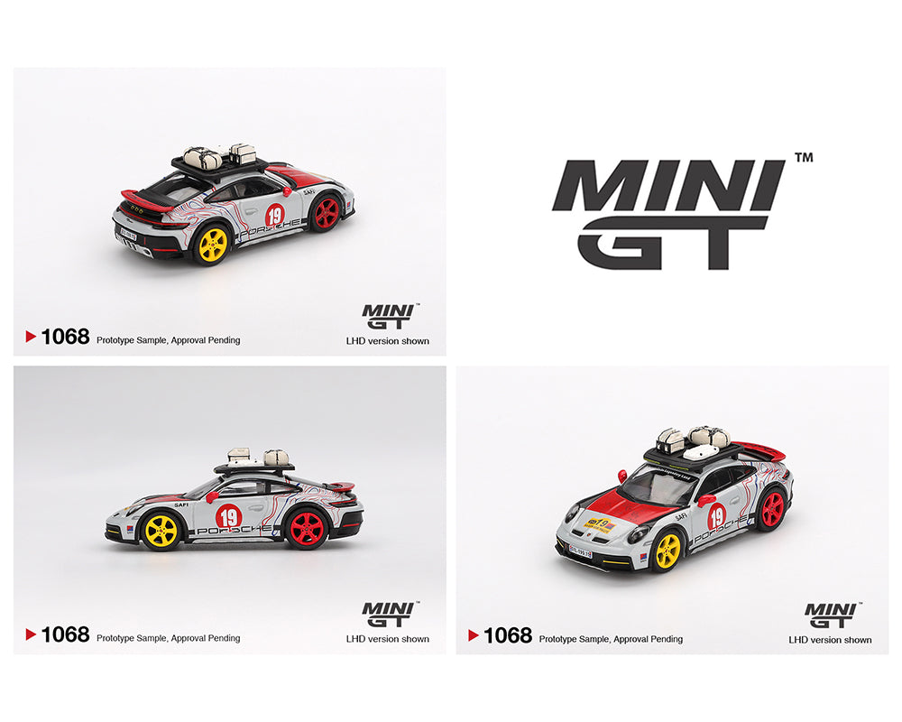 (Preorder) Mini GT 1:64 #1068 Porsche 911 Dakar “Mr. Darkar”- Silver – Mijo Exclusives MGT01068