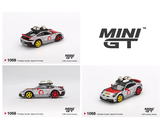 (Preorder) Mini GT 1:64 #1068 Porsche 911 Dakar “Mr. Darkar”- Silver – Mijo Exclusives MGT01068