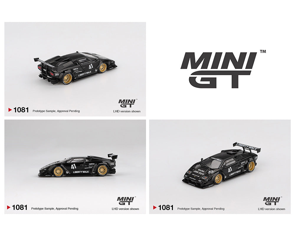 (Preorder) Mini GT 1:64 #1081 Lamborghini Countach LB-WORKS – Black – Mijo Exclusives MGT01081