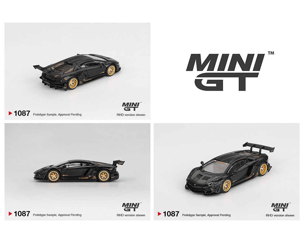 (Preorder) Mini GT 1:64 #1087 LB-WORKS Lamborghini Aventador Limited Edition – Matte Black MGT01087