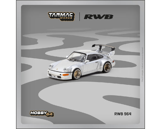 (Preorder) Tarmac Works 1:64 #037 RWB 964 – Silver – Hobby64