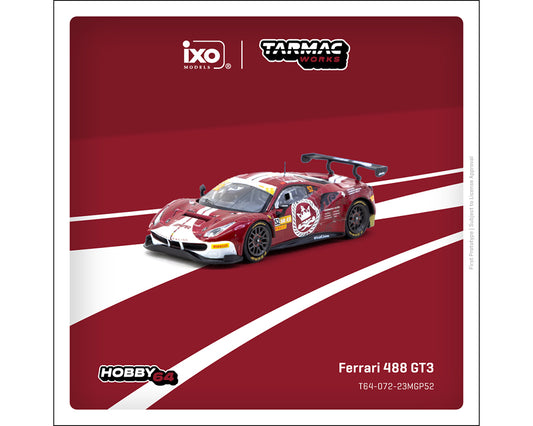 (Preorder) Tarmac Works 1:64 Ferrari 488 GT3 Macau GT Cup – FIA GT World Cup 2023 Harmony Racing Chen Weian