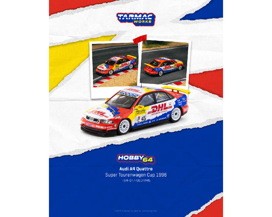 (Preorder) Tarmac Works 1:64 Audi A4 Quattro Super Tourenwagen Cup 1998 Frank Biela – Hobby64