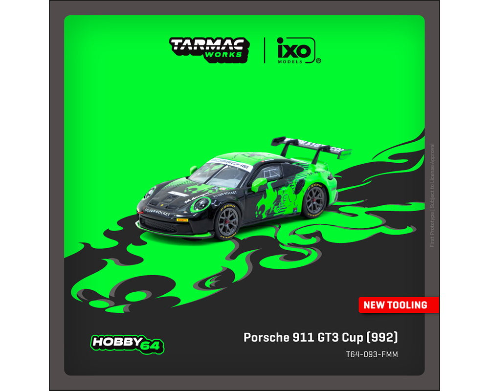(Preorder) Tarmac Works 1:64 Porsche 911 GT3 Cup (992) Fire Monkey Motorsport – ixo Models Hobby64